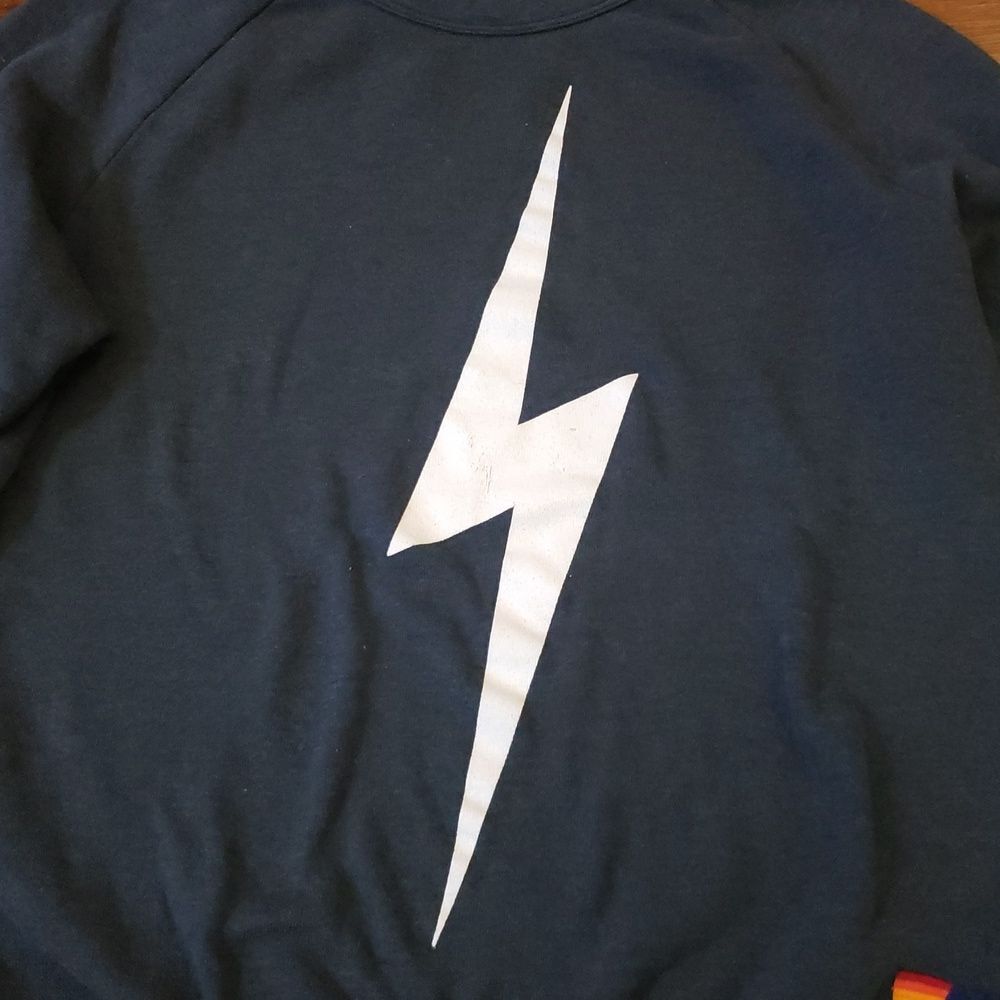 Aviator Nation Gray Lightning Crewneck Size XS Y2K Streetwear Retro Loungewear - Picture 2 of 8